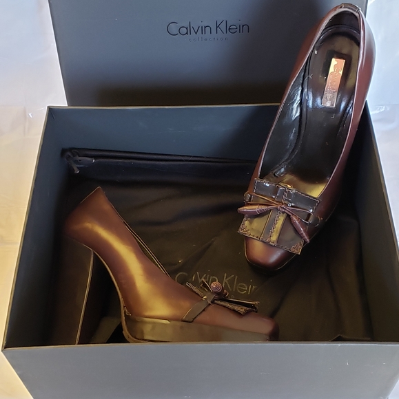 Calvin Klein Collection Dark Brown Platform Loafers - Picture 3 of 8